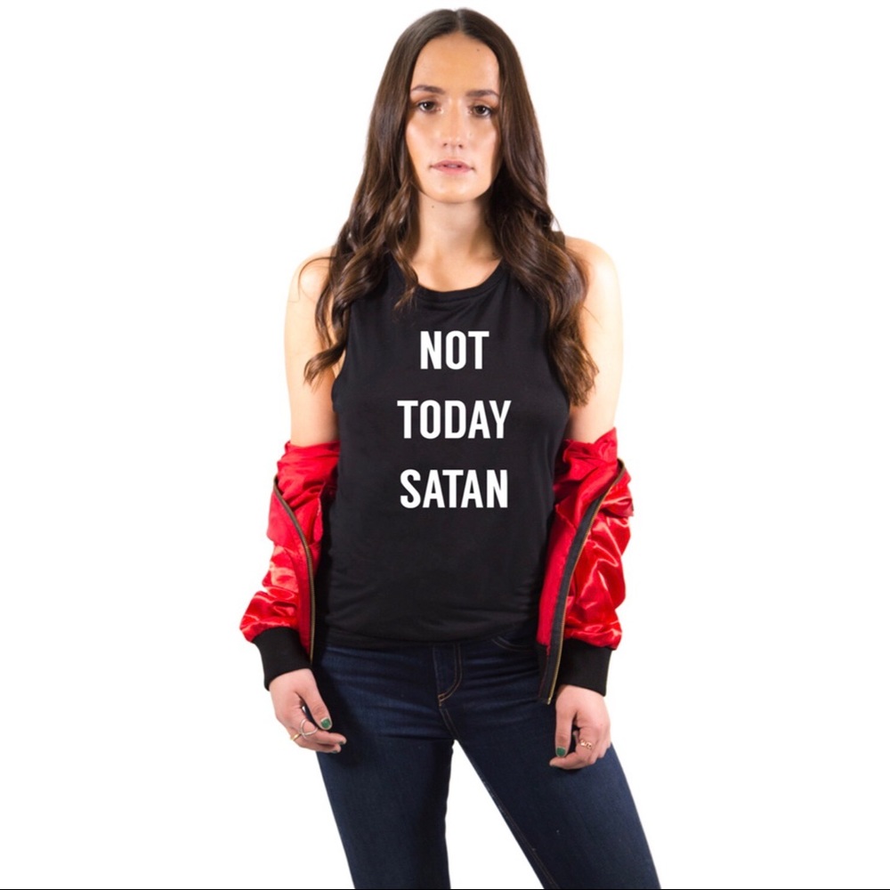 Not Today Satan Flowy Tank